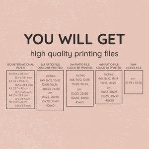 May include: A chart showing the different sizes of printable files that can be created from various ISO international paper sizes. The chart is labeled with the paper size, the ratio of the printable file, and the dimensions in inches and centimeters.