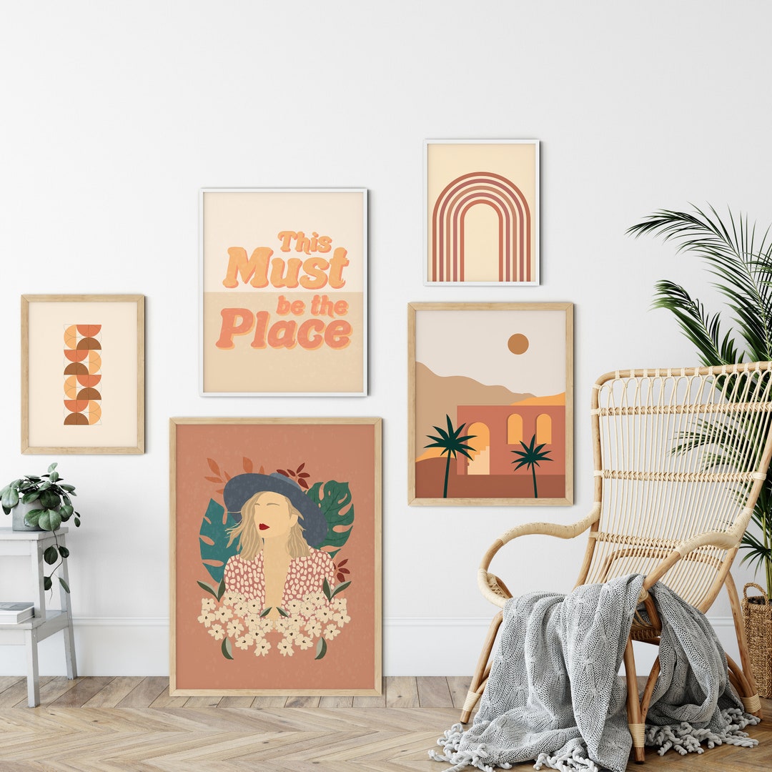 Boho Living Room Wall Decor, Abstract Wall Art Boho Prints, Gallery