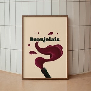 A3 poster Vin Beaujolais wine bottle Kitchen bar decoration