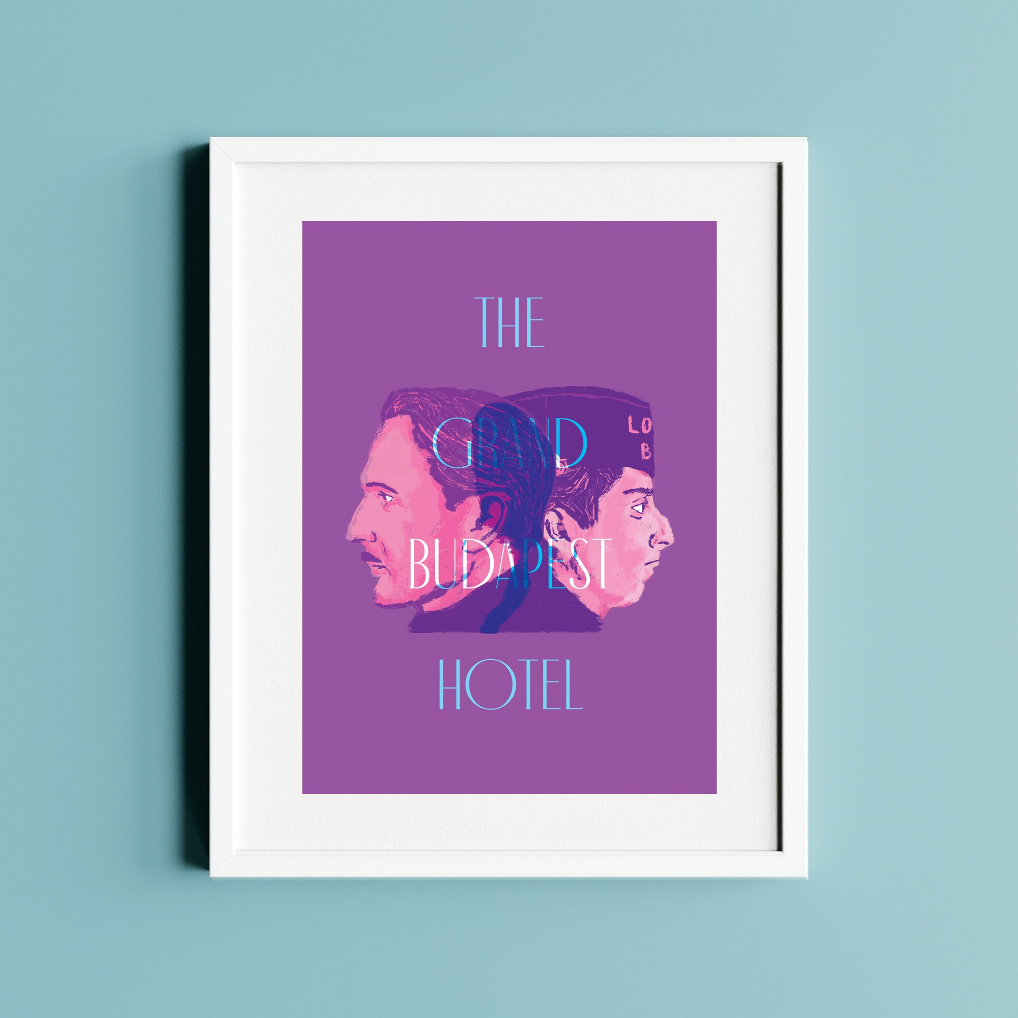 Affiche A3 Film The Grand Budapest Hotel Illustration Cinéma Wes Anderson Décoration Murale