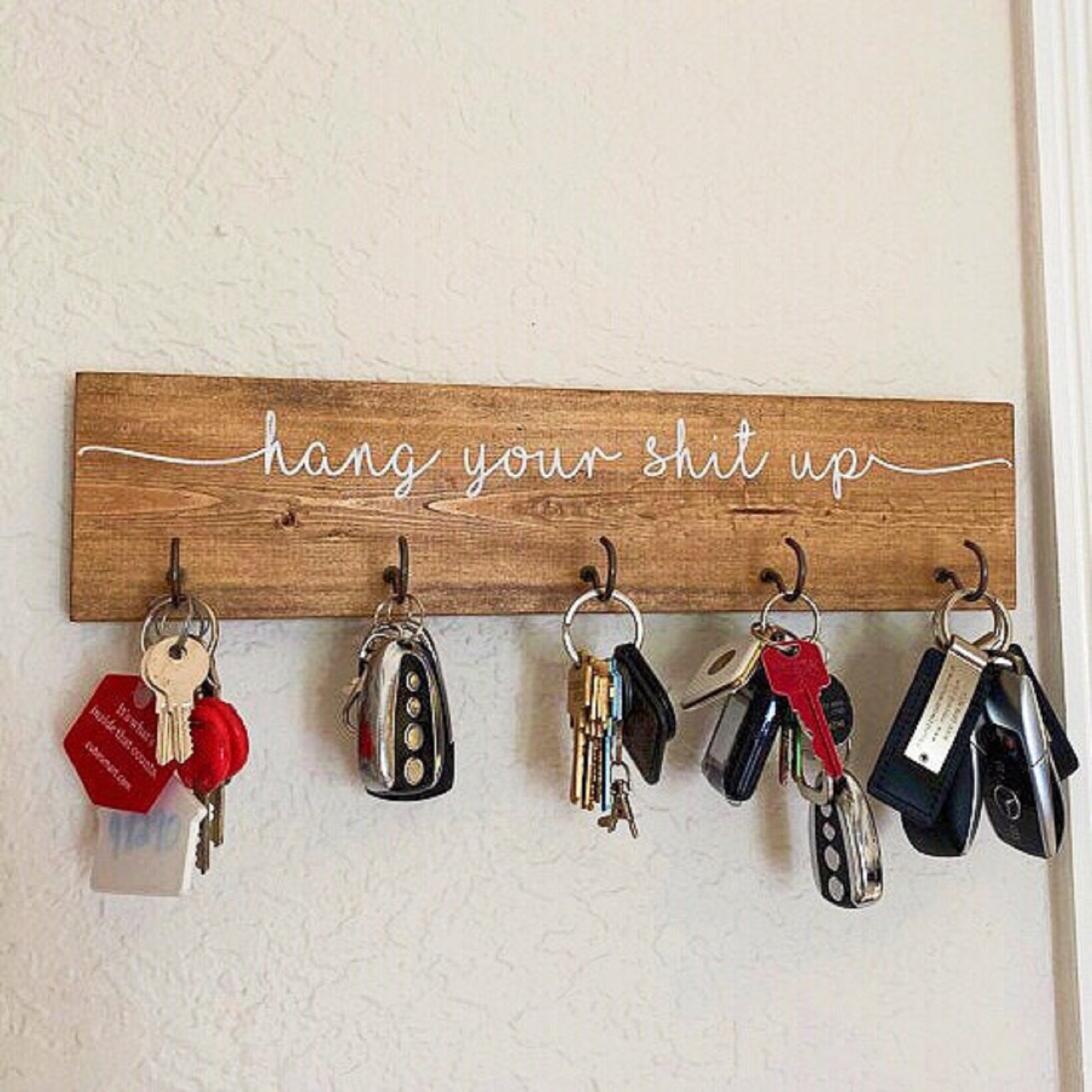 Vintage Wall Key Rack Holder/Wooden Hanger Key Ring Organizer Etsy