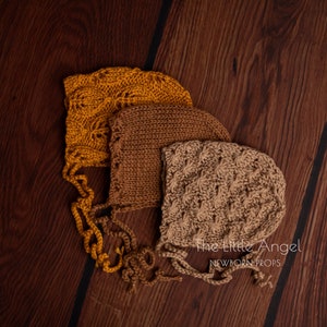 SET of 3 AUTUMN HATS, autumn props, newborn props, knitted hats, hand knit bonnet, for newborn session, for newborn photos