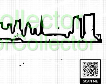 Miami Magic City 305 Skyline Silhouette SVG Cutout File SVG to Create Cricut Vinyl Stickers