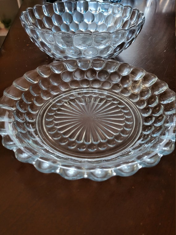 Vintage Blue Depression Glass Bowls Etsy
