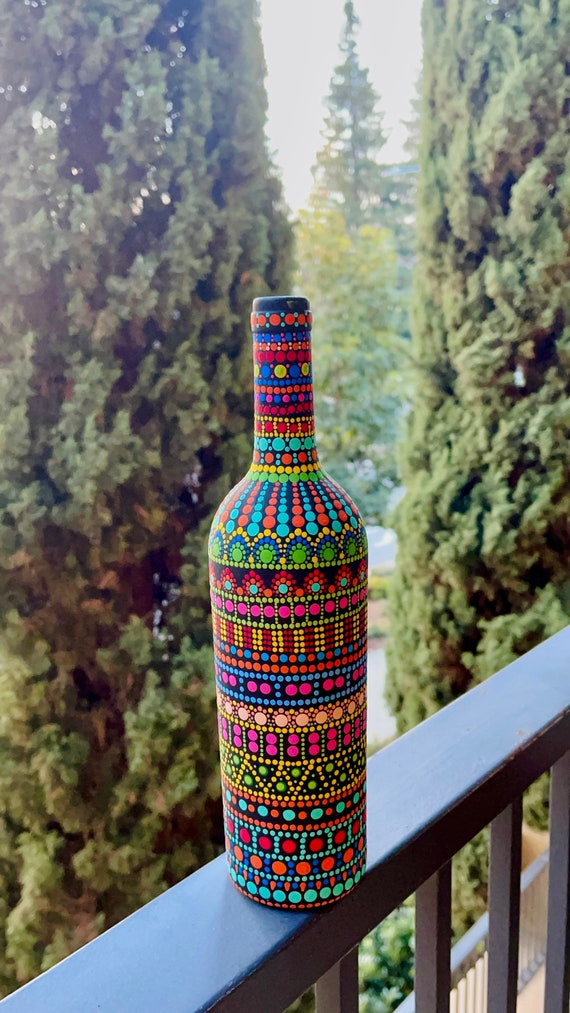 Mandala Bottle Art Etsy