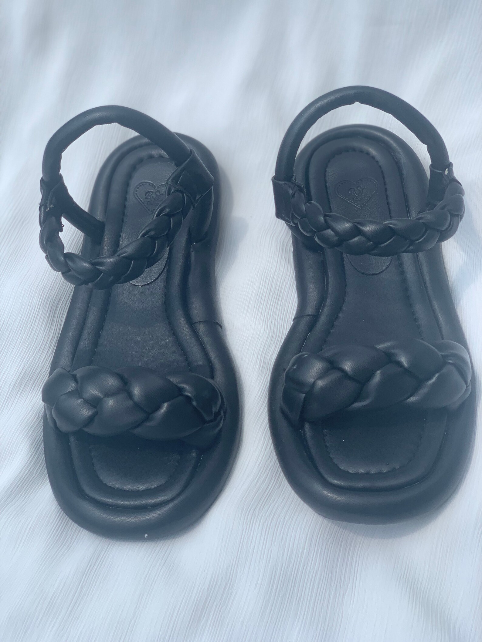 heeled sandals with padded braid detail