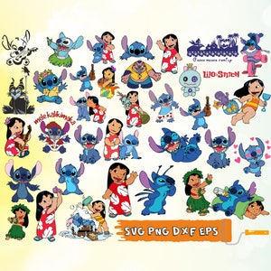 Bundle Svg Png Dxf Eps, Lilo and Stitch Bundle, Lilo Svg, Stitch Svg, Clipart, Lilo Download, Lilo Cricut Printable Clipart Silhouette