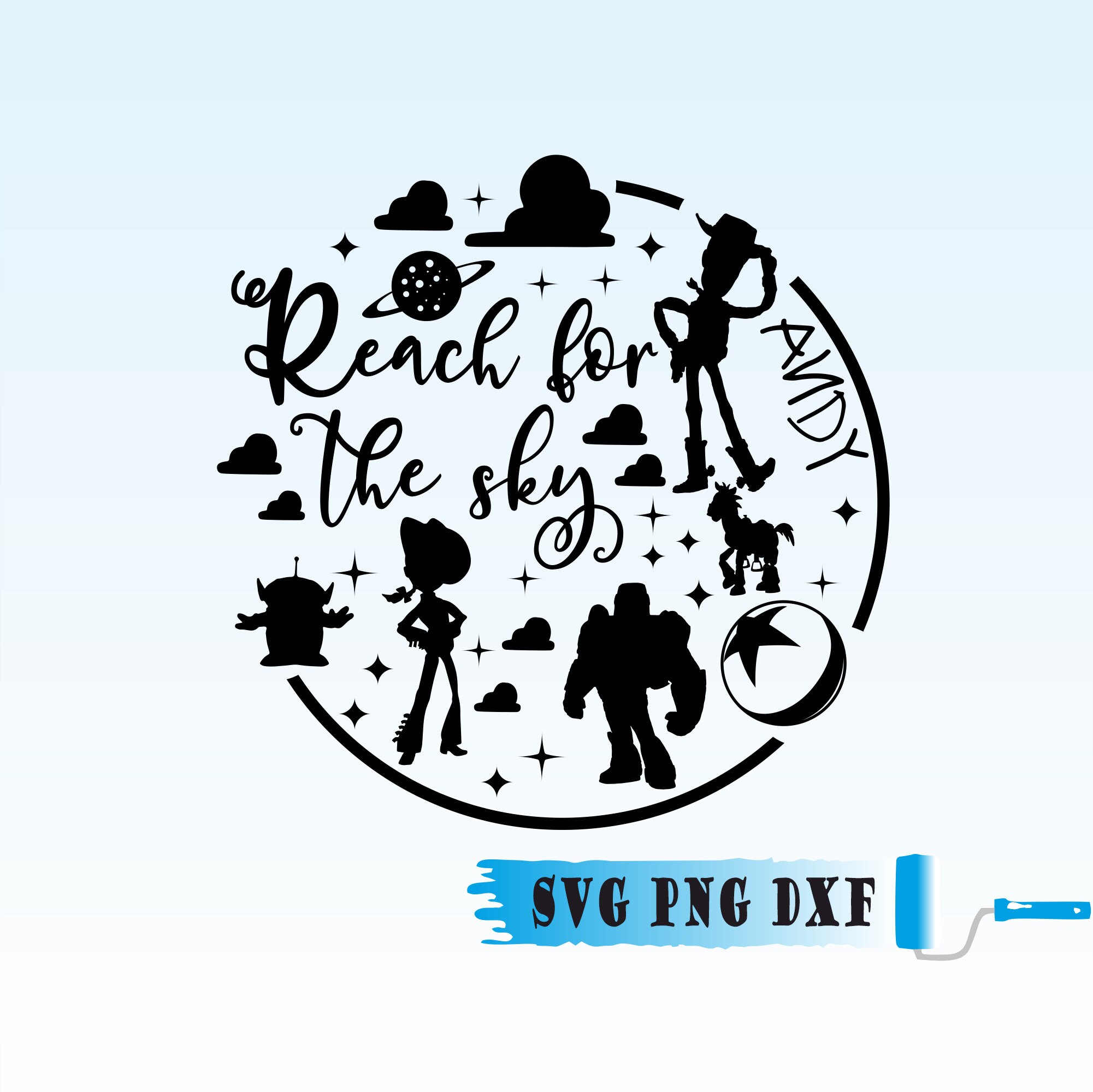 Toy Story Inspired Reach for the Sky Circle Collage SVG Etsy