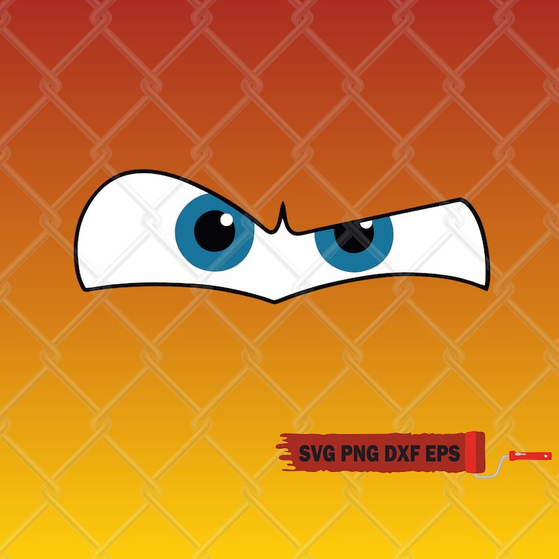 McQueen Eyes SVG PNG DXF Eps, Rust-Eze Svg Png Dxf Eps, Belysning Svg, McQueen Svg, Disneyland T-shirt, Bilar Svg, Racerbil bild 1