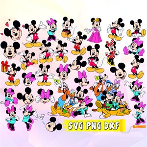 30+ SVG, PNG e DXf Instant Digital Download Mickey Bundle, per Cricut o Silhouette, Mickey SVG, Mickey and Friends Pippo Plutone Clipart