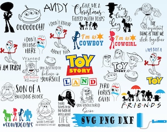ToyStory SVG Bundle Svg Png Dxf, Woody SVG Cricut file, Forky svg, Buzz Lightyear Svg, Rex Svg, Jessie Svg, Aliens Svg, Cameo, Hamm