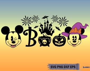 Halloween Mickey Boo Svg Png pour cricut, Happy Halloween printable file, Mouse Ears Svg Cut File, Pumpkin Svg, Chemise d’Halloween Svg Cricut