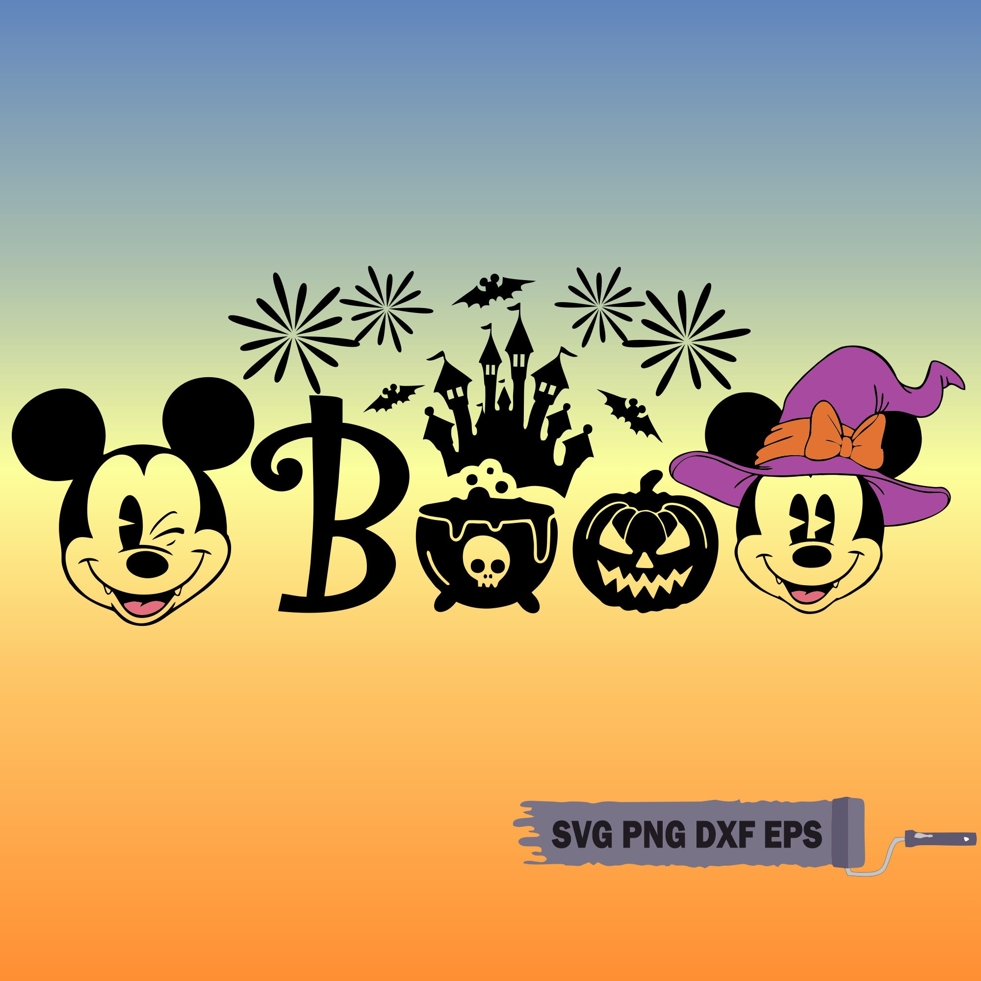 Halloween Mickey Boo Svg Png for Cricut, Happy Halloween Printable File