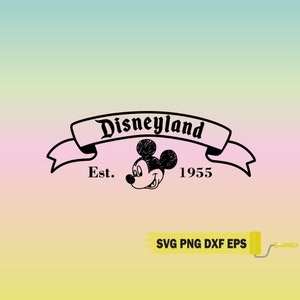 Mickey Sketched Disneyland Vacation Shirts, Disneyland Text SVG, Customize Family Trip SVG, Mouse SVG, Disneyland Est. 1955 Svg Cut File