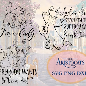 貴族のクリップアート SVG マリー デジタルダウンロード PNG SVG Dxf 15 猫のマリー、貴族の SVG、貴族の cricut svg、貴族のカットファイル