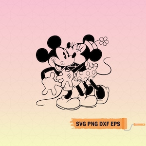 MickeyMinnie SVG San Valentín MickeyMinnie SVG PNG Dxf Cricut Cut Diseño de archivos MickeyMinnie Comprometido Aniversario Casado Png