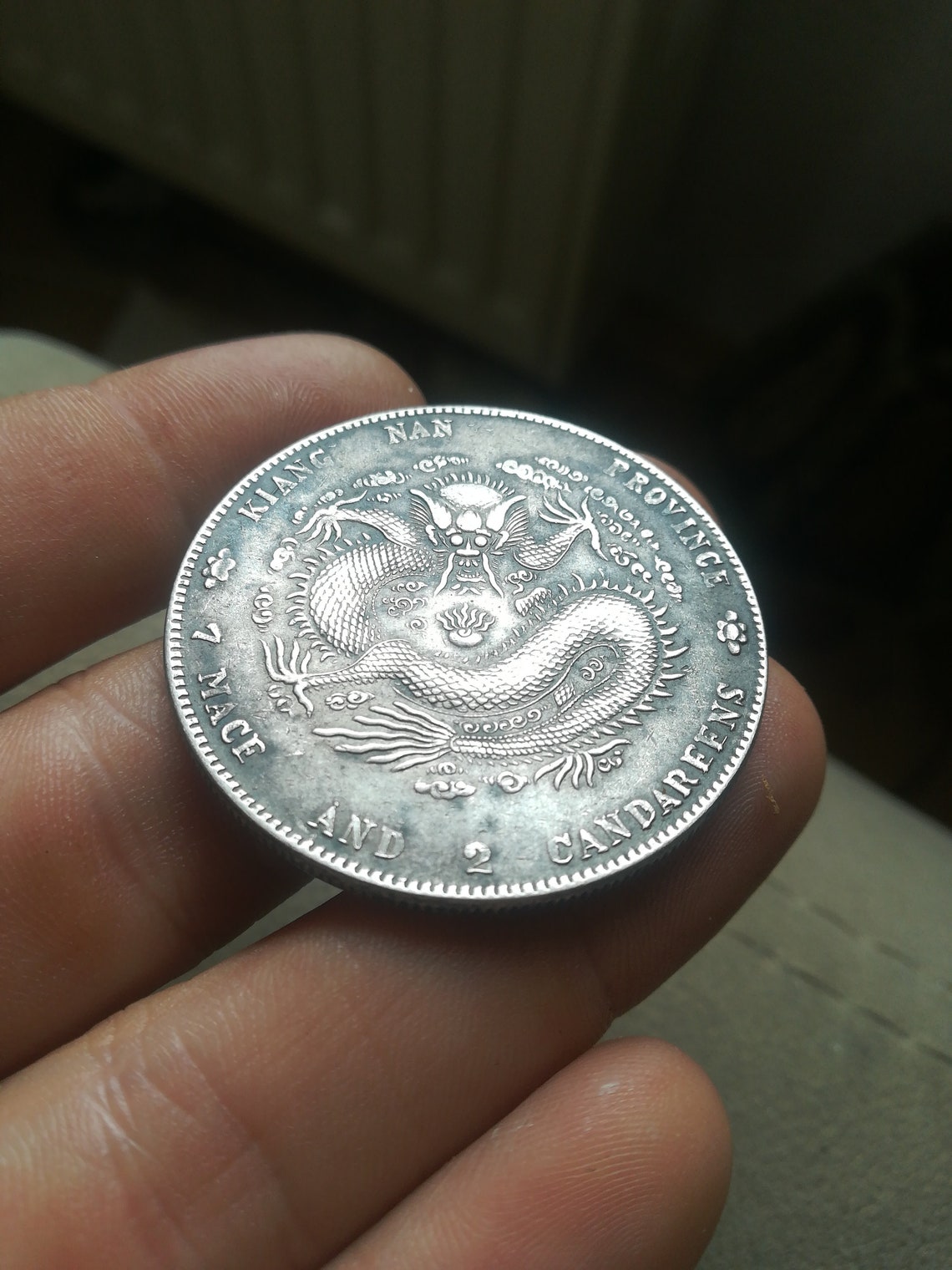 Original genuine Chinese silver dragon dollar Kiang an coin Etsy