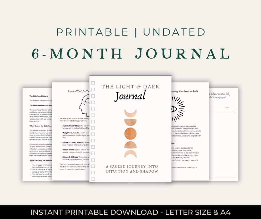 Light Journal The Light and Shadow Journal | Digital Shadow Work Journal | Intuition ...