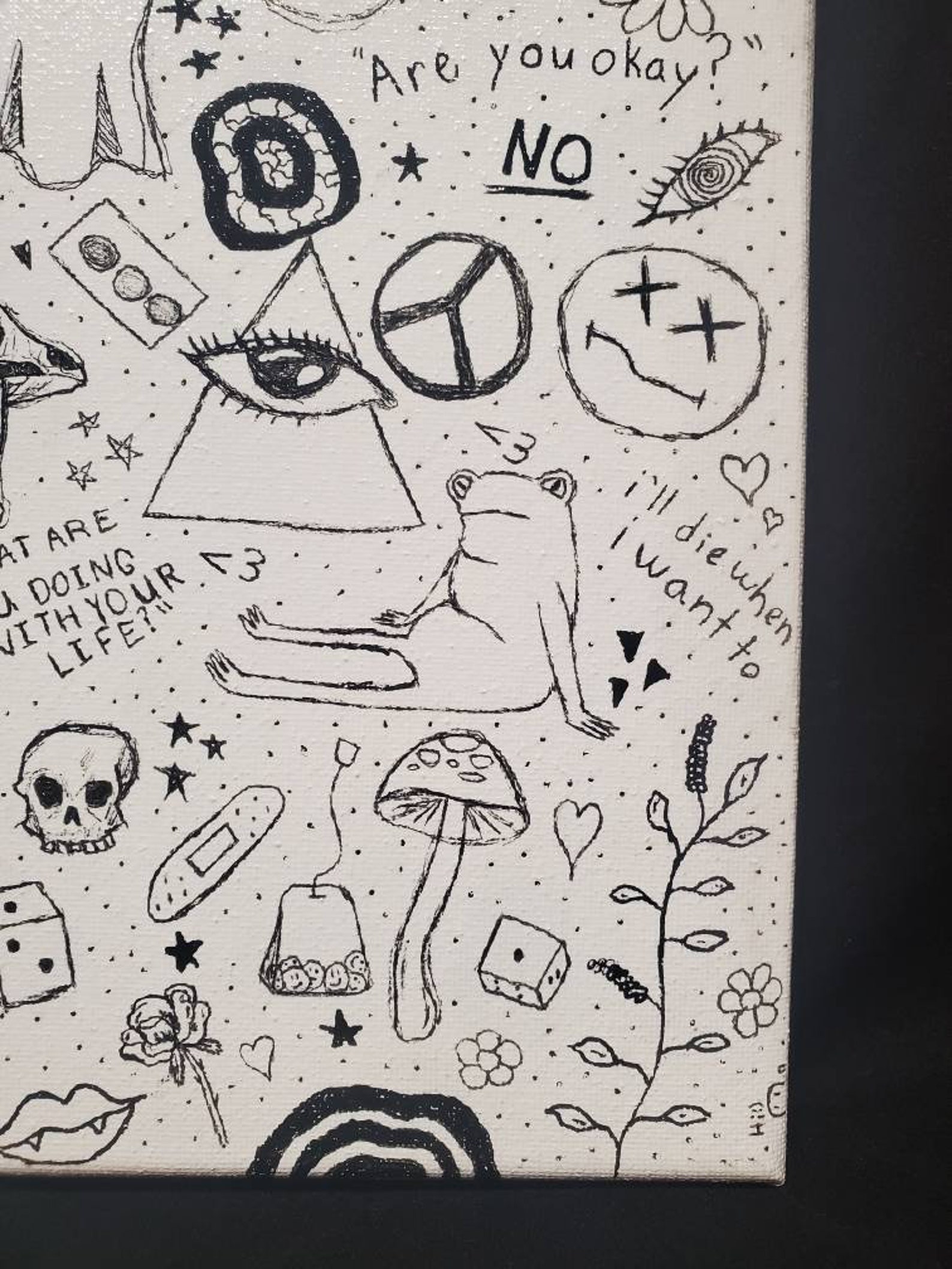 Grunge Doodle/grunge Aesthetic/pen Drawing Etsy