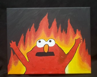 Elmo Painting Etsy Elmo Painting Etsy