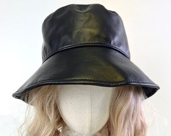 Lambskin Black Bucket Hat - Etsy display picture 2