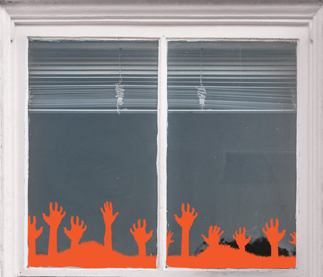 Zombies Window Vinyl Sticker Cling | Halloween Window Decoration ...