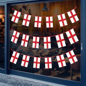 England Flag Bunting Window Sticker | England Window Decal | England Sticker | England Football Window Decoration | England Footie Sticker