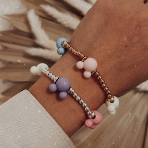 Pastel Mickey Mouse Head Bracelet | Mickey Beaded Bracelet | Disneyland stretch bracelet