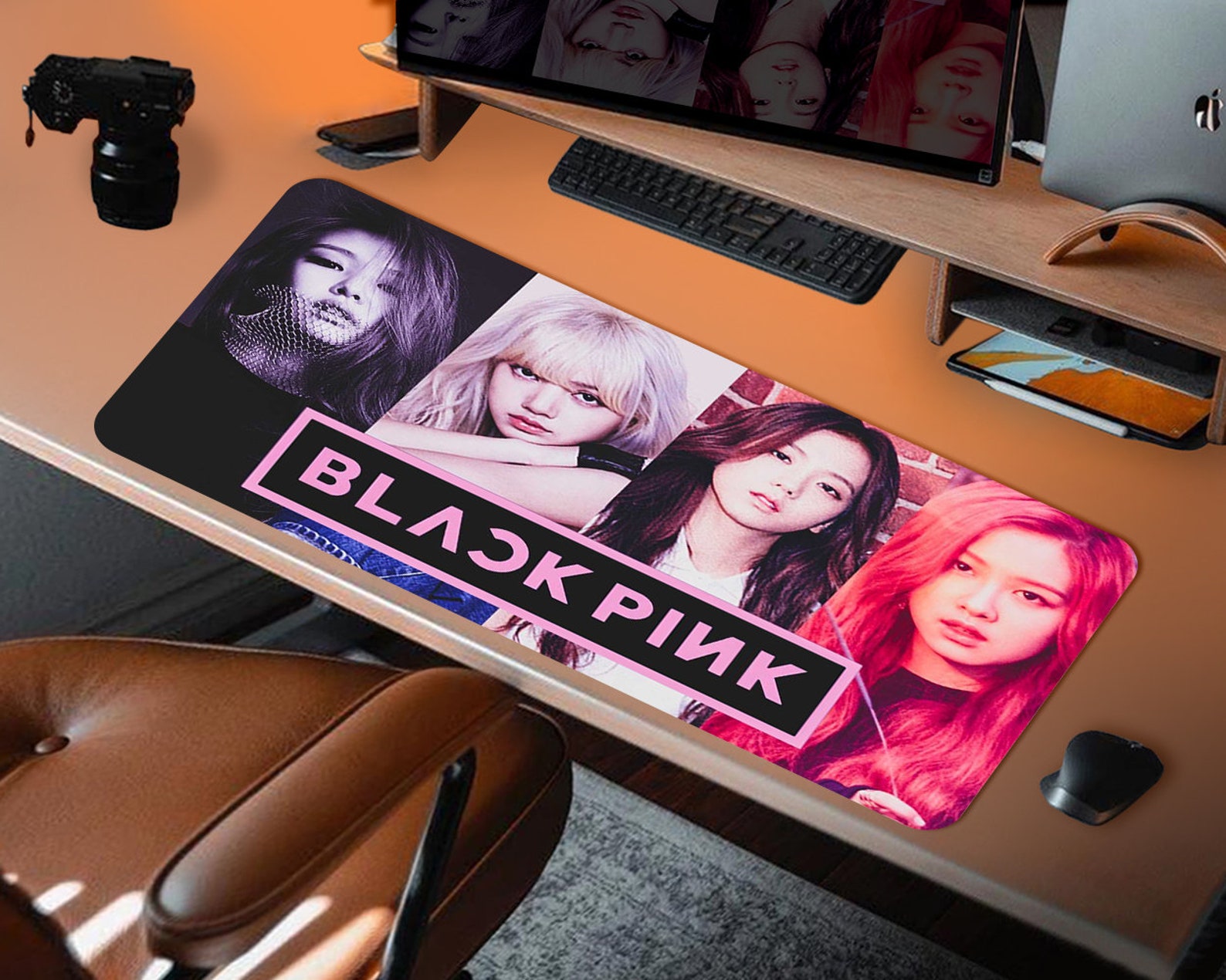 Black Pink Mouse Pad Kpop Desk Mat Gaming Large Mouse Pad Etsy