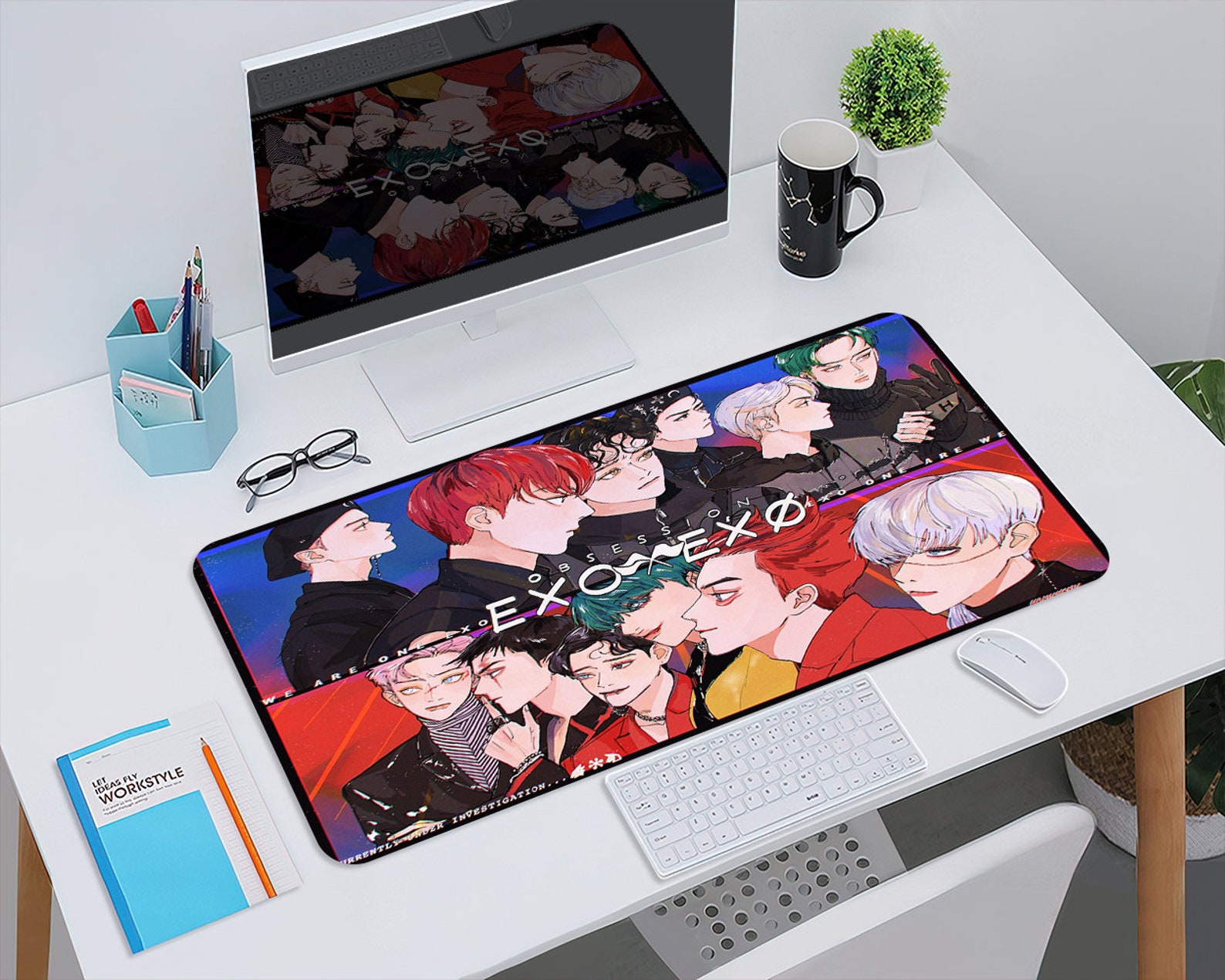 Exo Kpop Special Mouse Pad Boygroup Idol Desk Mat Gaming Etsy