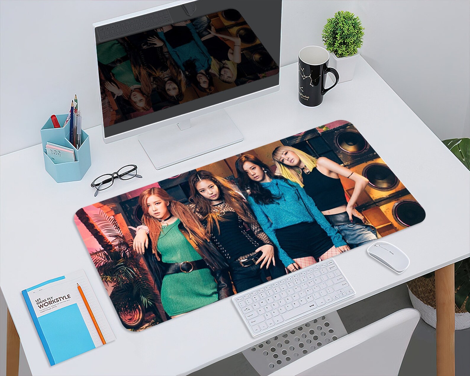 Black Pink Mouse Pad Kpop Desk Mat Gaming Large Mouse Pad Etsy