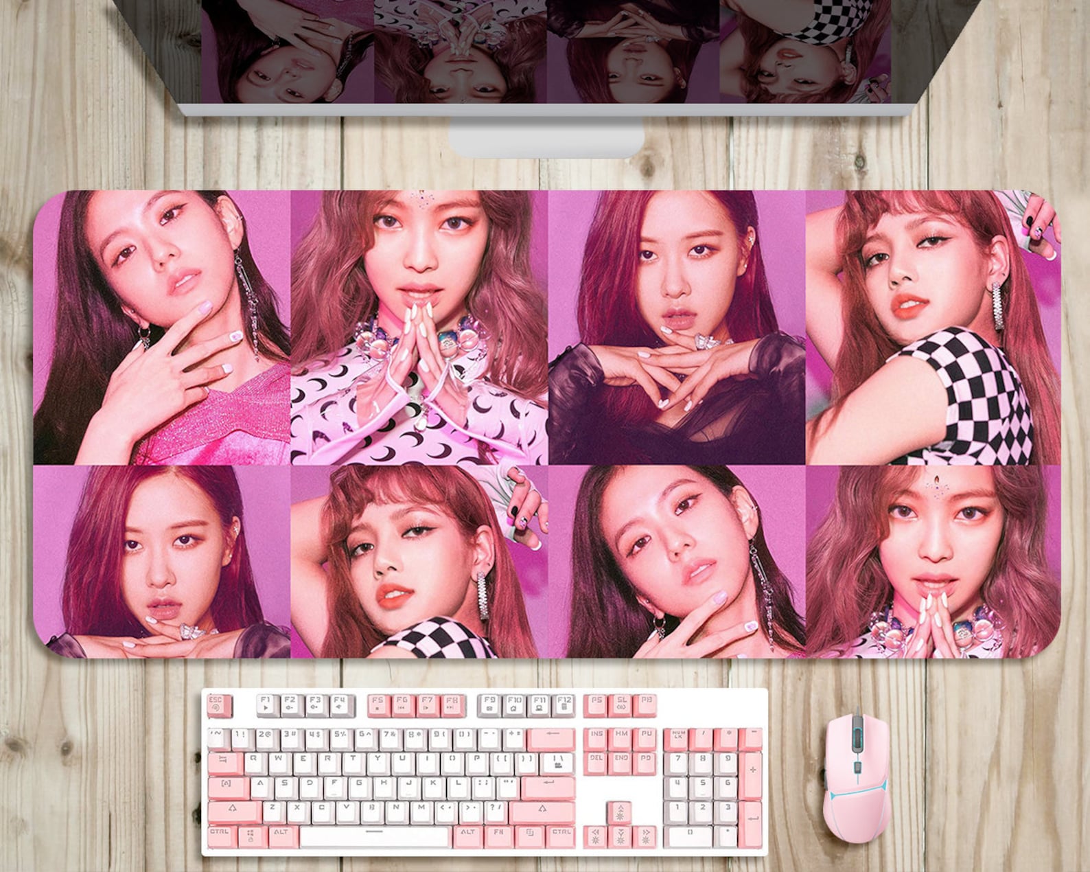 Black Pink Mouse Pad Kpop Desk Mat Gaming Large Mouse Pad Etsy