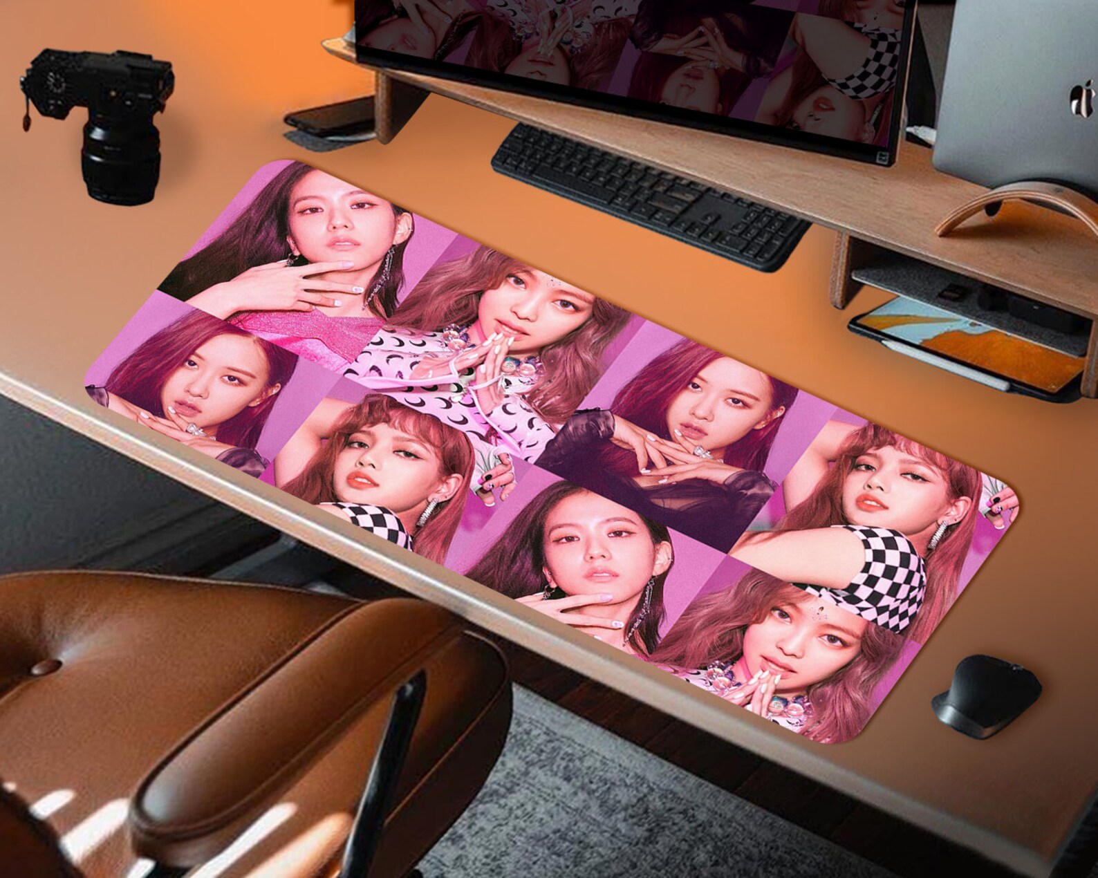 Black Pink Mouse Pad Kpop Desk Mat Gaming Large Mouse Pad Etsy