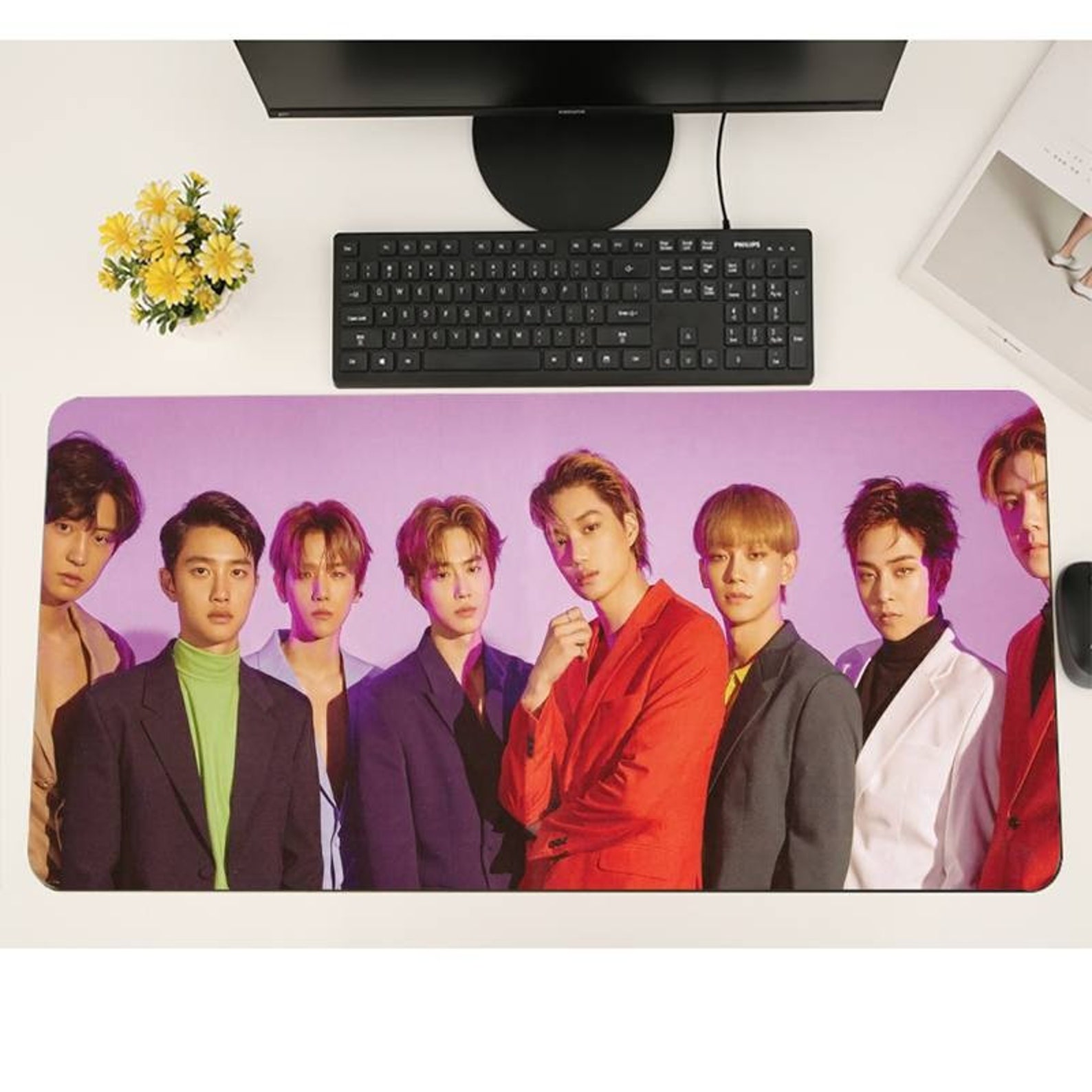 Exo Kpop Mouse Pad SM Boygroup Idol Desk Mat Gaming Large Etsy