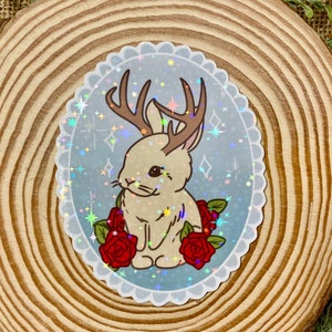 Jackalope Vinyl Sticker | Bunny Cryptid