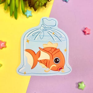 Magikarp Vinyl Sticker | Silly Fish in a Bag Pokemon-Inspired
