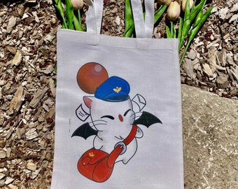 Mail Moogle Tote Bag| Reusable Canvas Shopping bag| For Gym Books Groceries Grocery Beach School| Eco Friendly| | FFXIV