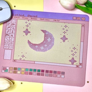 Microsoft Paint Pixel Art Lo-fi Dreamy nostalgia  Foam Mousepad | Gamer Gift| PC set up| Gamer Girl