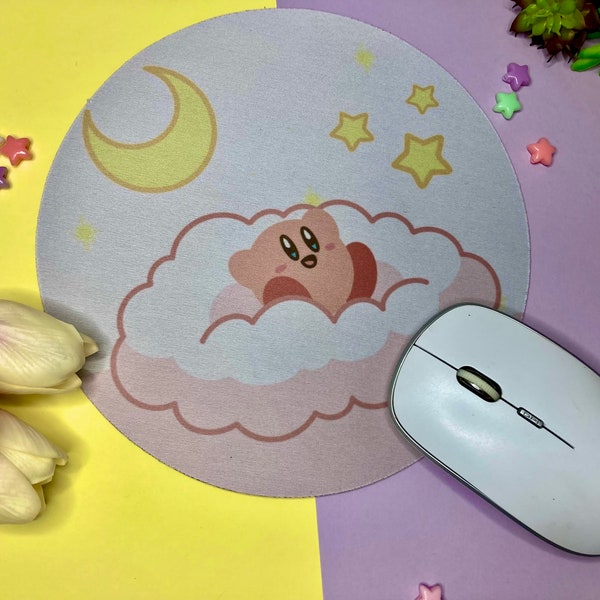 Pink Clouds Kirby Foam Mousepad | Gamer Gift| PC set up| Gamer Girl