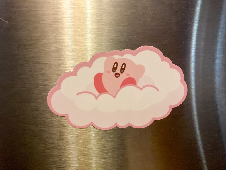 Kirby Pink Clouds Dreamy Aesthetic Light Decorative Fridge Board Magnet Bild 1