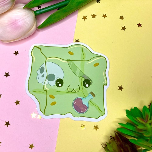 Gelatinous Cube Vinyl Sticker | DnD D&D
