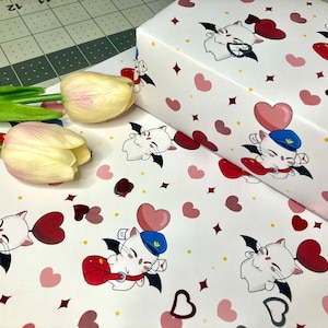 Moogle Final Fantasy San Valentino Kraft Paper Gift Wrap FOGLI /Regalo per le feste Scrapbooking Card Making