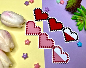 Pixel Heart Vinyl Sticker| Video Game Life Bar