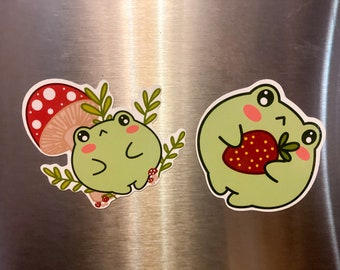 Frog Strawberry or Mushroom Cottage core Froggy  Aesthetic Light Decorative Fridge Board Magnet