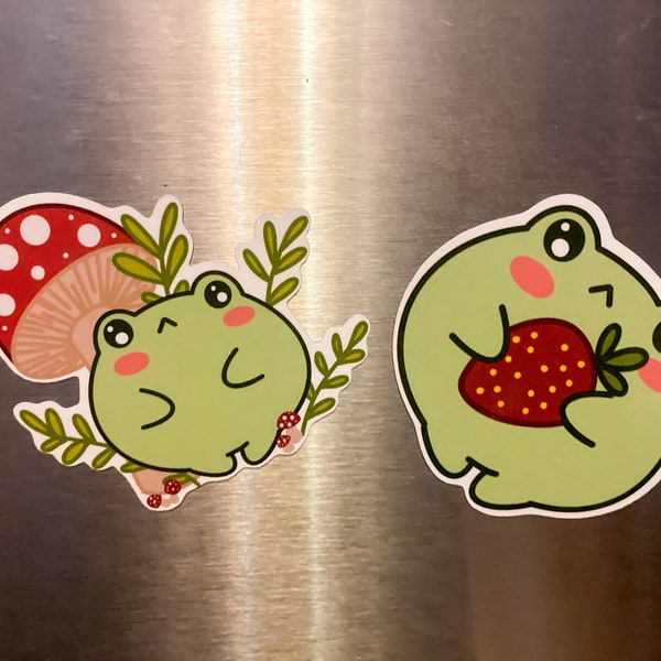 Frog Strawberry or Mushroom Cottage core Froggy  Aesthetic Light Decorative Fridge Board Magnet
