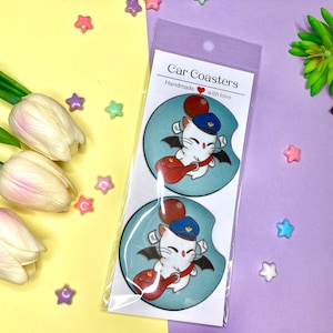 Final Fantasy Delivery Moogle Car Coaster | Drink Holder Cup Compartment