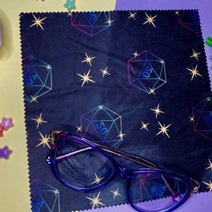 DnD D20 Dungeons and Dragons Microfiber Lens Cleaning Cloth Glasses Screen