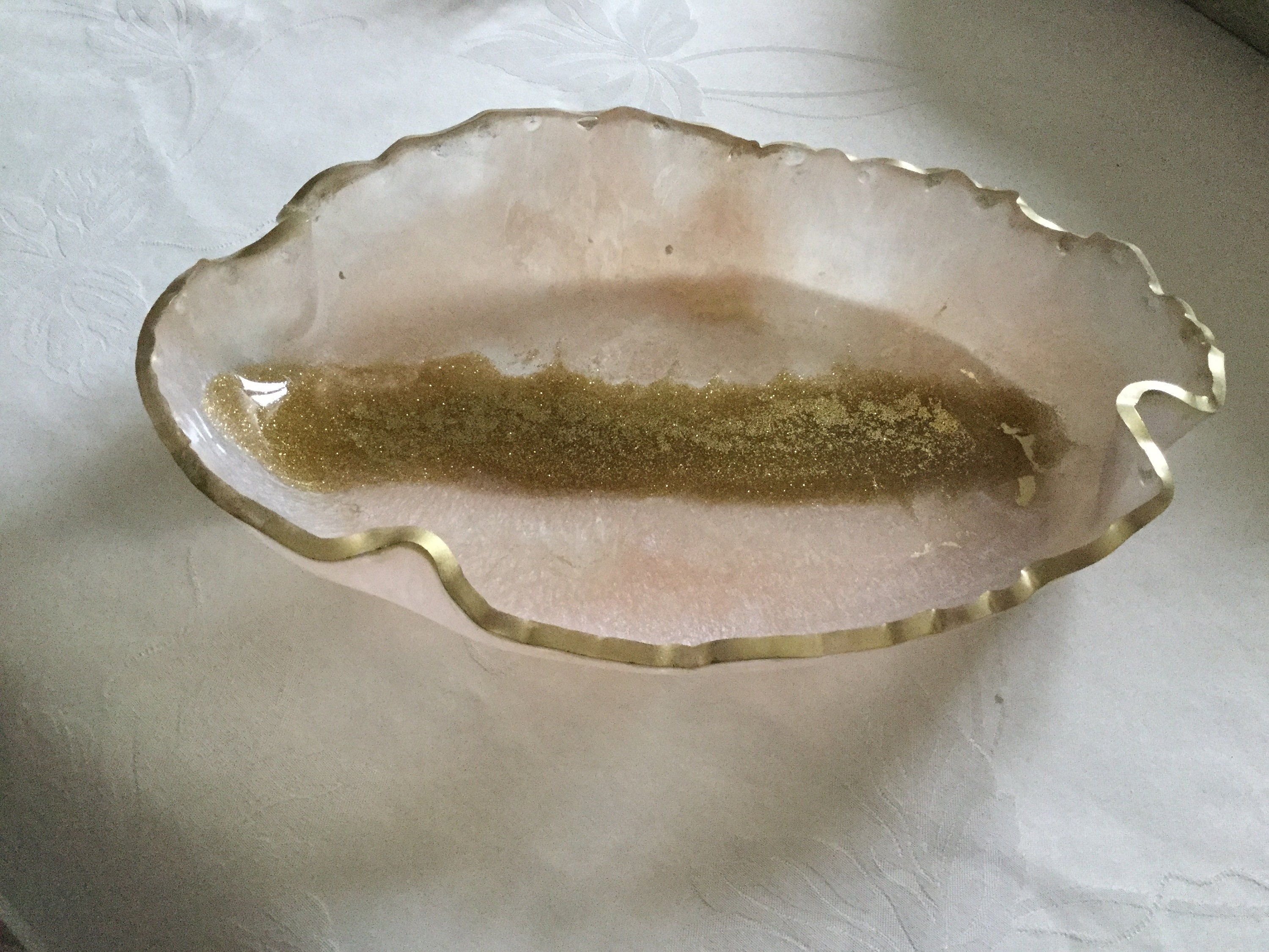 Corbeille à Fruits en Forme de Coquillage Rosé Couleur Or Décoration