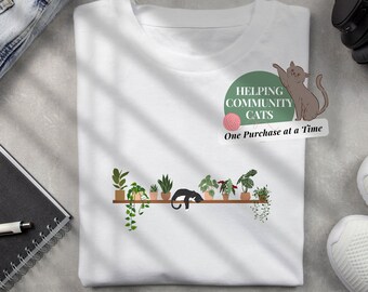 T-shirt Cat & Plants Comfort Colors – T-shirt confortable pour amoureux des chats