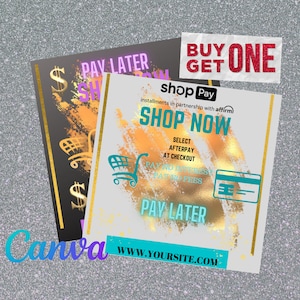 SHOP NOW, Pay later, shop pay, pay Flyer, Flyer Template Digital Flyer, Canva Flyer, credit flyer, Shop Flyer, Boutique Flyer Buy get 1 Free